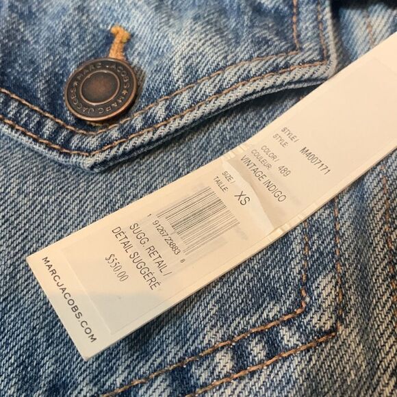 NWT Marc Jacobs Indigo Denim Pom Pom Jacket - Picture 9 of 10